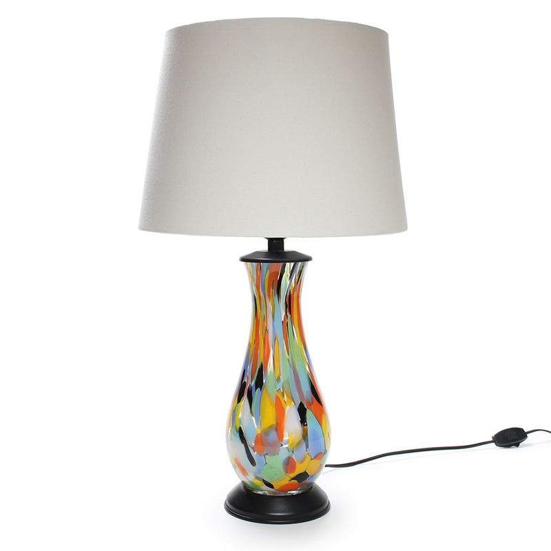 Abajur 54 cm Multicor Colorido Murano Cristais Cadoro