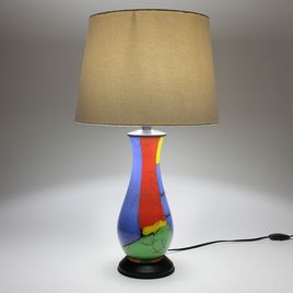 Abajur 54 cm Lascas Coloridas Murano Cristais Cadoro