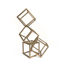 Escultura Cubos P Dourada