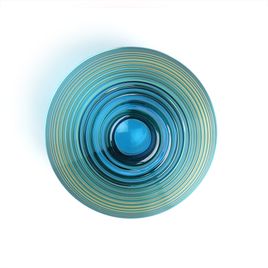Vaso Água-marinha com Espiral Âmbar