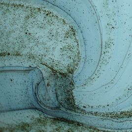 Vaso Água-marinha Leitoso com Desenho Livre