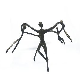 Escultura Família Ciranda Casal +1 menina +2 meninos em Bronze