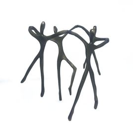 Escultura Família Ciranda Casal +2 Meninos em Bronze