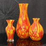 Vasinho 65 Multicor Amarelo, Laranja e Coral Murano Cristais Cadoro