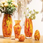 Vasinho 77 Multicor Amarelo, Laranja e Coral Murano Cristais Cadoro