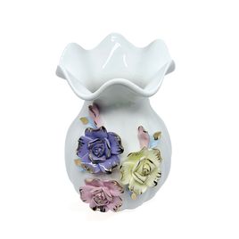 Vasinho Floral N°1 Branco M em Porcelana
