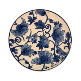 Prato de Parede Flores Azuis n°2 em Cerâmica 33cm