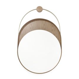 Espelho Bold Oval com Alça Dourada