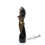 Escultura Feminina n°2 Preta com Ouro de Murano