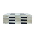 Caixa Osso Retangular Off White e Preta (25x15CM)