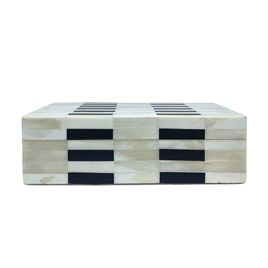 Caixa Osso Retangular Off White e Preta (25x15CM)