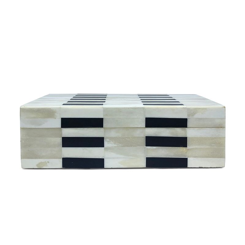 Caixa Osso Retangular Off White e Preta (25x15CM)