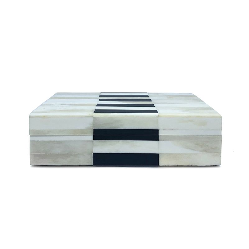 Caixa Osso Retangular Off White e Preta (18x12CM)