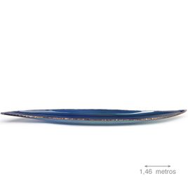 Centro de Mesa Quiabo 1,46 metros Azul com Borda Dourada Regina Medeiros