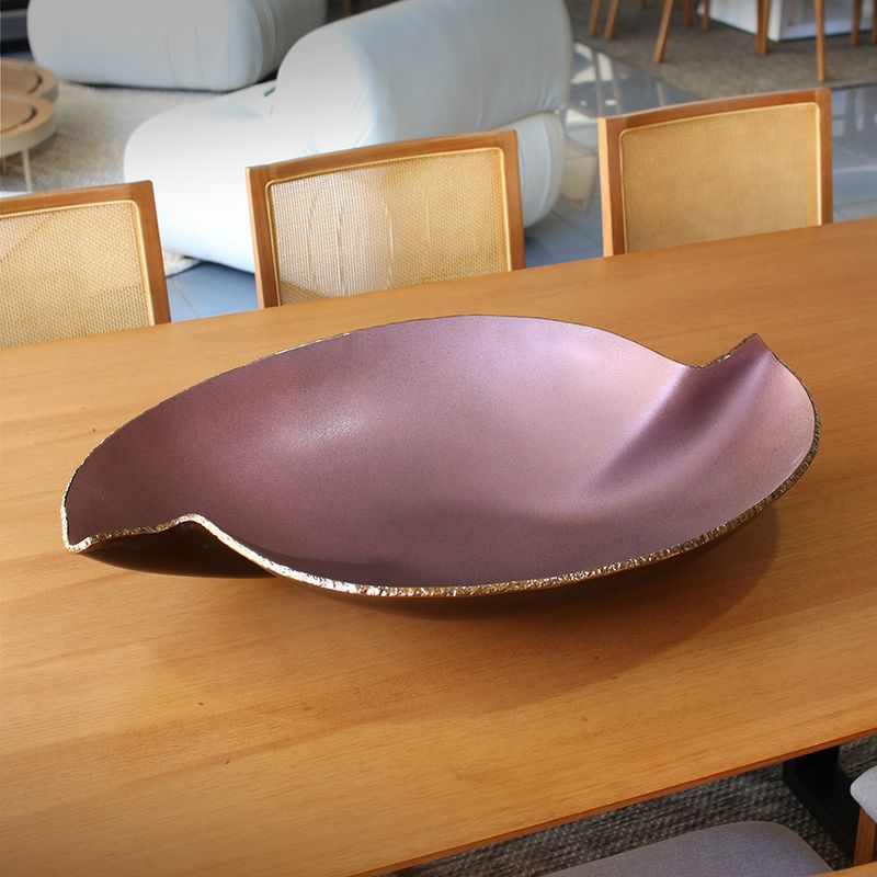 Centro de Mesa Sara 70cm Corten com Borda Dourada Regina Medeiros