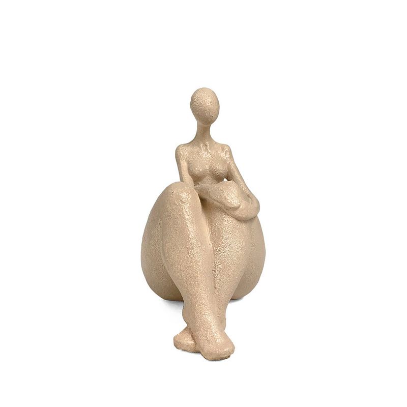 Figura Sentada Cor Creme