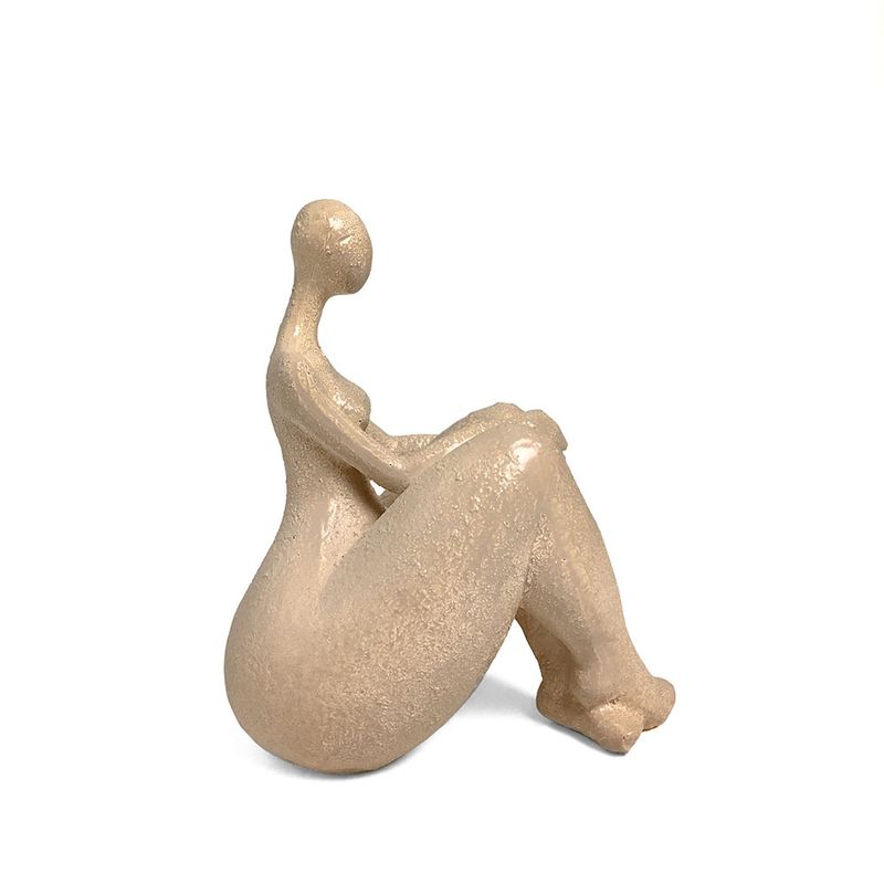 Figura Sentada Cor Creme