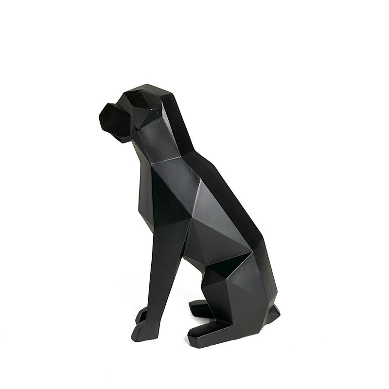 Cachorro Geométrico Preto Sentado