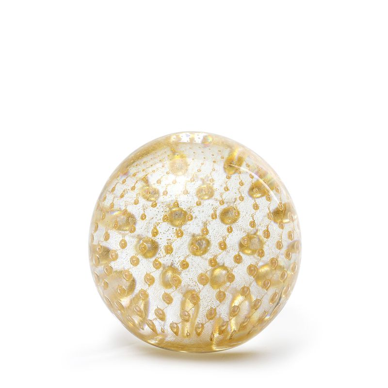 peso-tela-bola-transparente-com-ouro