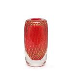 vaso-quadrado-2-tela-vermelho-com-ouro