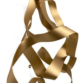 Escultura de Parede Entrelaçada Dourada