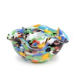 Bowl Ondulado Multicor Colorido Murano Cristais Cadoro