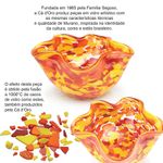 Bowl Ondulado Multicor Amarelo, Laranja e Coral Murano Cristais Cadoro