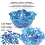 Bowl Ondulado Multicor Azul e Água-marinha Murano Cristais Cadoro