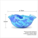 Bowl Ondulado Multicor Azul e Água-marinha Murano Cristais Cadoro