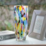 Vaso AD3 Multicor Colorido Murano Cristais Cadoro