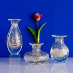 Trio de Vasos Mini Tela Transparente com Ouro Murano Cristais Cadoro