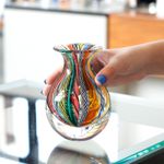 Vaso Mini Médio Hippie Murano Cristais Cadoro