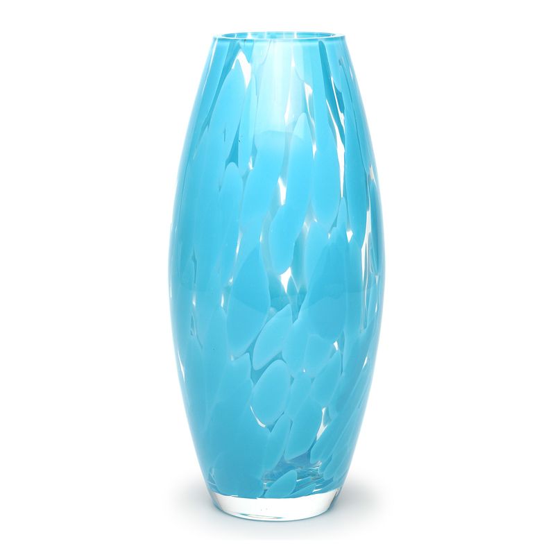 Vaso Oliva G Cacos Água-marinha Murano Cristais Cadoro