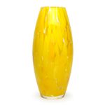 Vaso Oliva G Cacos Amarelo Murano Cristais Cadoro