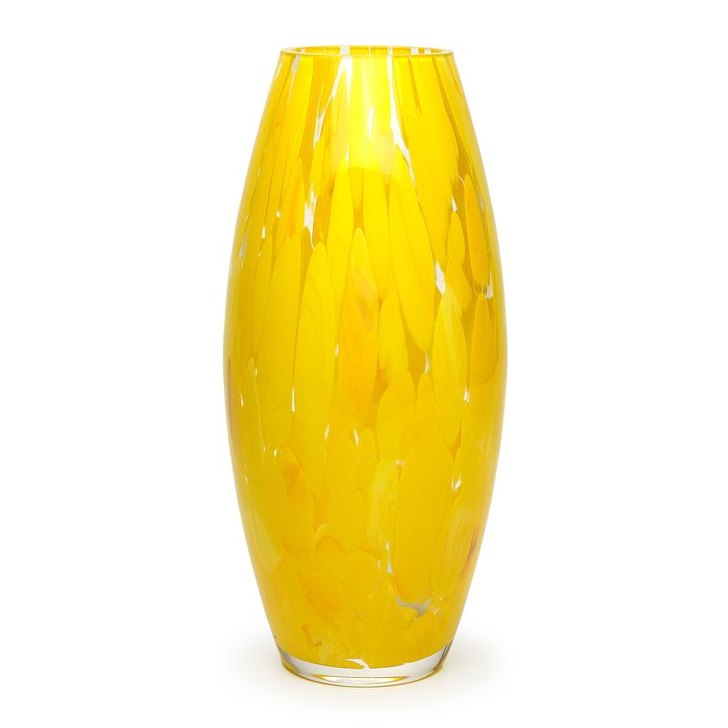 Vaso Oliva G Cacos Amarelo Murano Cristais Cadoro