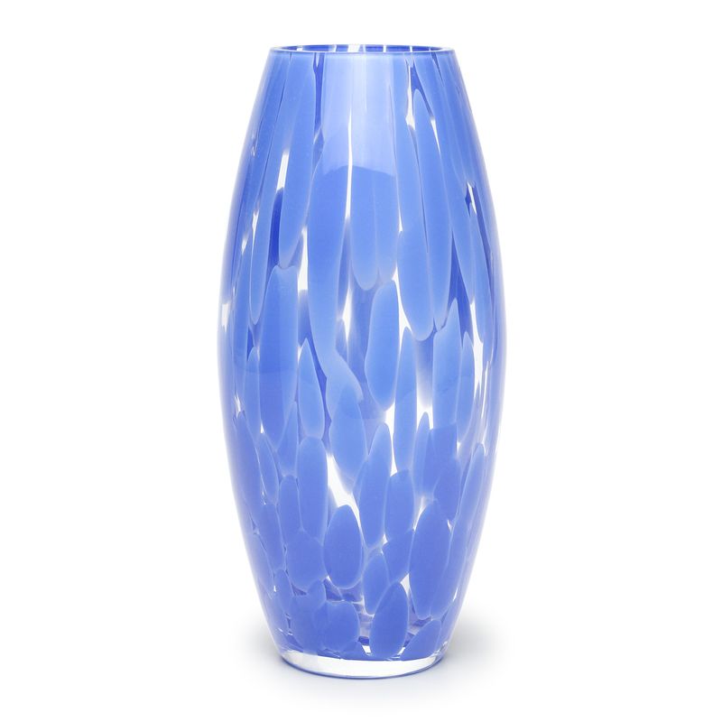 Vaso Oliva G Cacos Azul Murano Cristais Cadoro