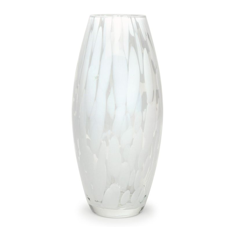 Vaso Oliva G Cacos Branco Murano Cristais Cadoro