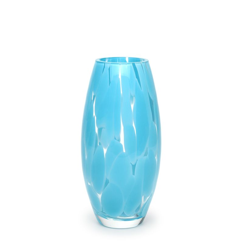 Vaso Oliva P Cacos Água-marinha Murano Cristais Cadoro