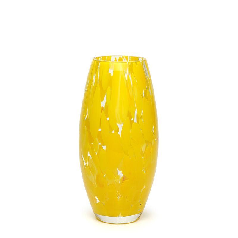 Vaso Oliva P Cacos Amarelo Murano Cristais Cadoro