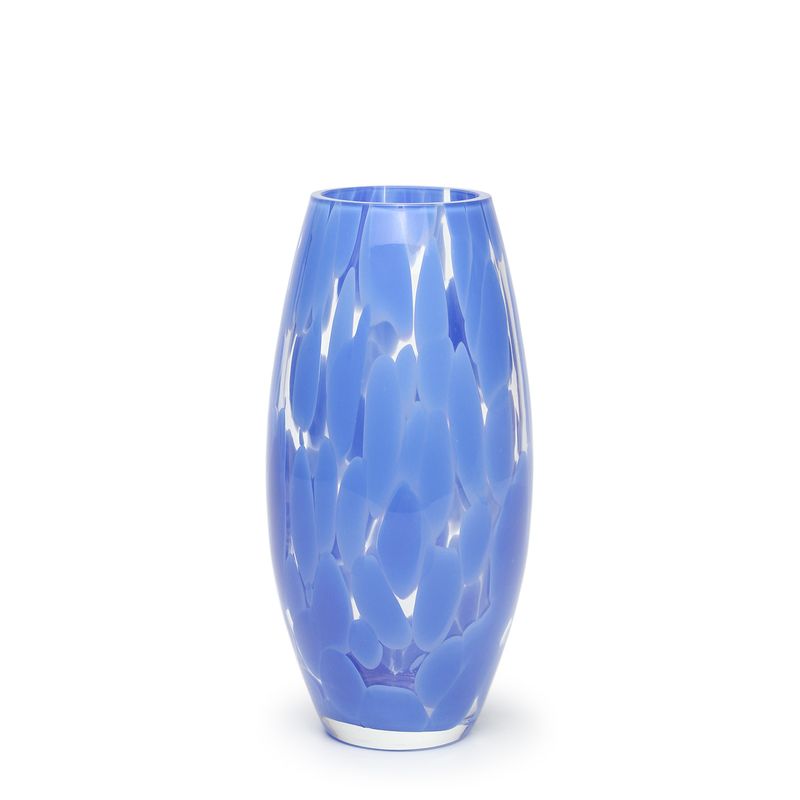 Vaso Oliva P Cacos Azul Murano Cristais Cadoro