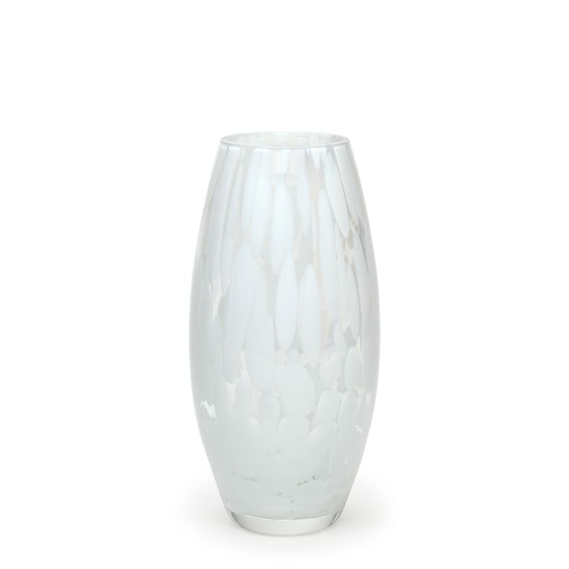 Vaso Oliva P Cacos Branco Murano Cristais Cadoro