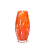 Vaso Oliva P Cacos Laranja Murano Cristais Cadoro