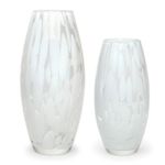 Par de Vasos Oliva G e P Cacos Branco Murano Cristais Cadoro