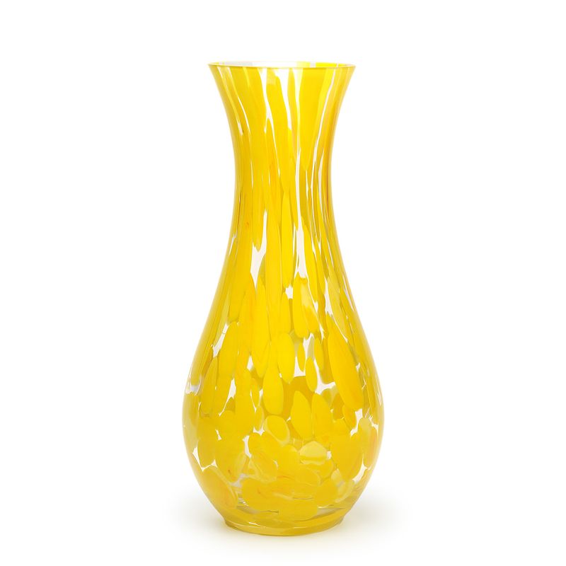 Vaso 83 Cacos Amarelo Murano Cristais Cadoro