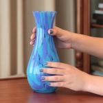 Vaso 83 Multicor Azul e Água-marinha Murano Cristais Cadoro