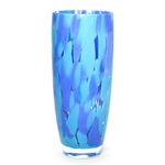 Vaso AD3 Multicor Azul e Água-marinha Murano Cristais Cadoro