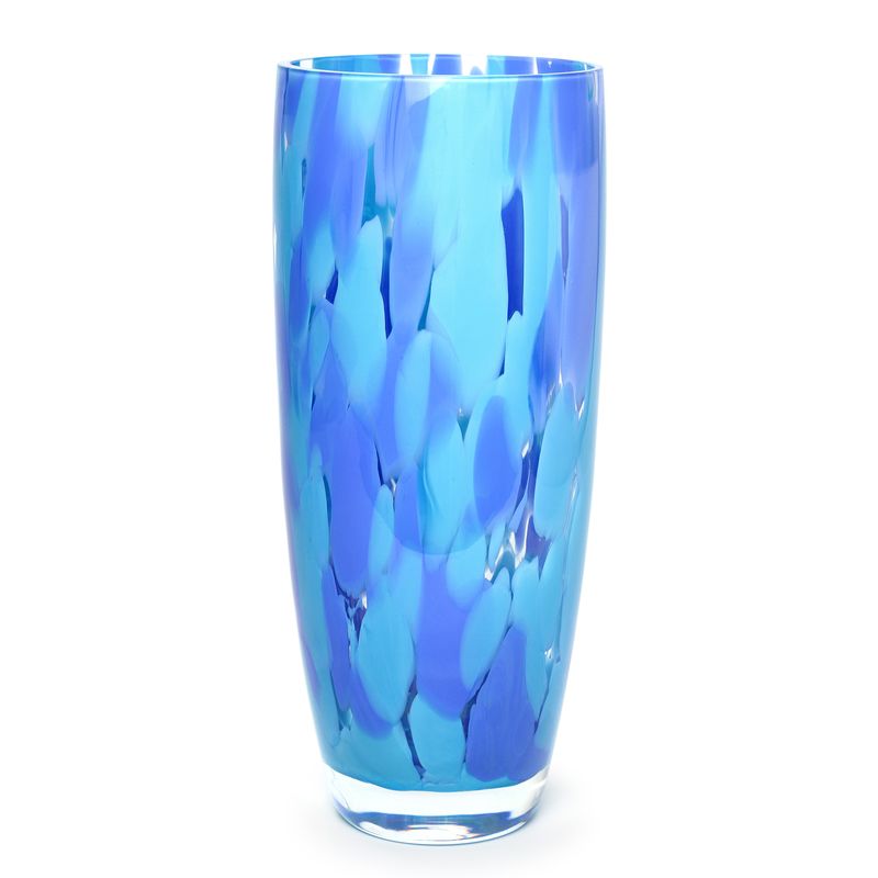 Vaso AD3 Multicor Azul e Água-marinha Murano Cristais Cadoro