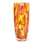 Vaso AD3 Multicor Amarelo, Laranja e Coral Murano Cristais Cadoro