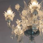 Lustre de Murano Transparente Base Prata