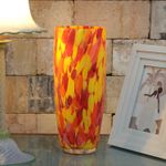 Vaso AD3 Multicor Amarelo, Laranja e Coral Murano Cristais Cadoro